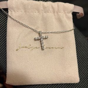 Jaclyn Roxanne Small Cross Necklace - Rhodium